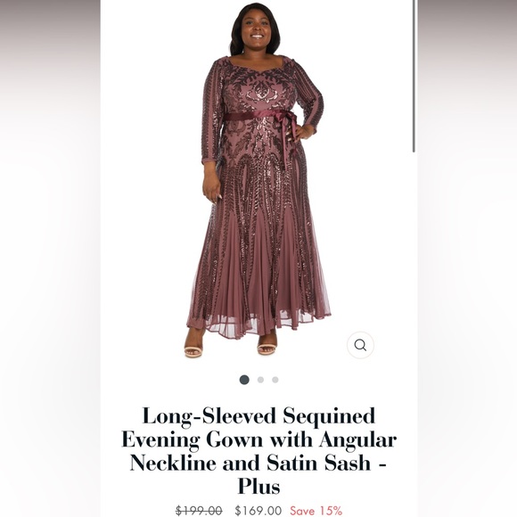 Dark Rose Gown Size 16- WORN ONCE - Picture 4 of 5